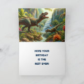 Verjaardag Jongens Dinosauriërs  Kaart (Binnen)