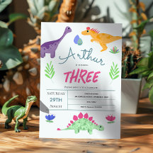 Verjaardag Jongens Schattige Blauwe Jungle T-Rex D