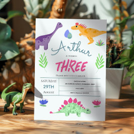 Verjaardag Jongens Schattige Blauwe Jungle T-Rex D Kaart