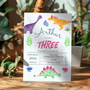Verjaardag Jongens Schattige Blauwe Jungle T-Rex D Kaart