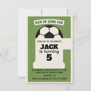 Verjaardag Jongens Voetbal - Groene Thema Kaart