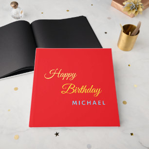 Verjaardag Jouw Naam Minimalistisch Modern Gastenboek