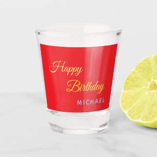 Verjaardag Jouw Naam Minimalistisch Modern Shot Glas