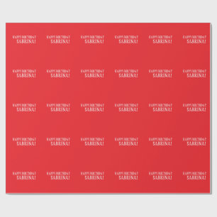 Verjaardag Jouw Naam Minimalistisch Persoonlijk Mo Cadeaupapier