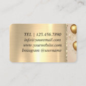 Verjaardag Jubileum Gift Wit Roze Goud Ballonnen Visitekaartje (Achterkant)