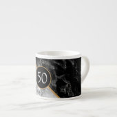 Verjaardag Jubileum Mok Geschenk Zwart Wit Marmer (Voorkant rechts)