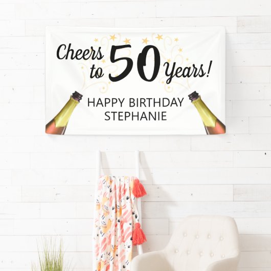 Verjaardag JUICHEN TOT JAREN Script Custom Colours Spandoek (Insitu)