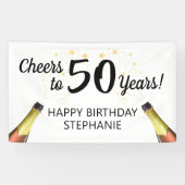 Verjaardag JUICHEN TOT JAREN Script Custom Colours Spandoek (Horizontaal)