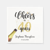 Verjaardag JUICHEN TOT JAREN Zwart Goud Script Servet (Voorkant)