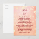 Verjaardag juli geboortesteen Robijn  Briefkaart (Voorkant / Achterkant)