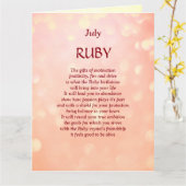 Verjaardag juli geboortesteen Robijn Groet Kaart (Gele Bloem)