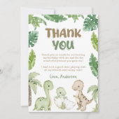 Verjaardag Jungle Dinosaurussen Bedankkaart (Voorkant)