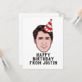 VERJAARDAG JUSTIN TRUDEAU KAART (Voorkant / Achterkant in situ)