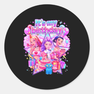Verjaardag k-pop schattige chibi k pop verjaardag ronde sticker