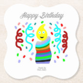 Verjaardag kaars Groeten Beugel Papier Onderzetter (Voorkant)