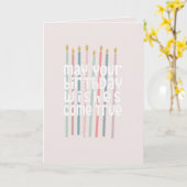 Verjaardag kaars wenskaart kaart (Gele Bloem)