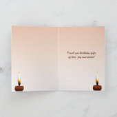 Verjaardag kaarsvlam kaart (Binnen)