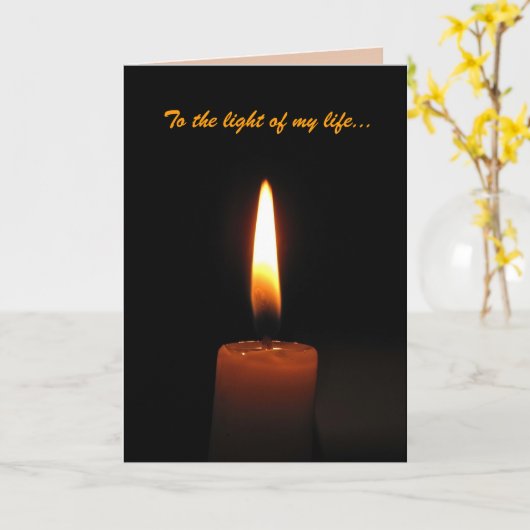 Verjaardag kaarsvlam kaart (Gele Bloem)