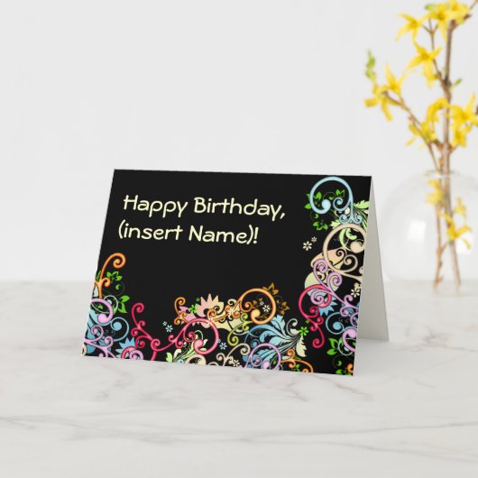 verjaardag kaart (Gele Bloem)