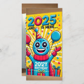 Verjaardag Kaart 2025 - Feest (Voorkant / Achterkant)