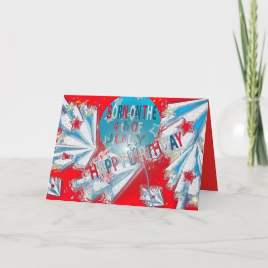 Verjaardag Kaart 4 juli (Voorkant)