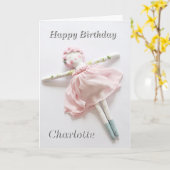 Verjaardag Kaart - Ballerina Soft Speelgoed (Gele Bloem)