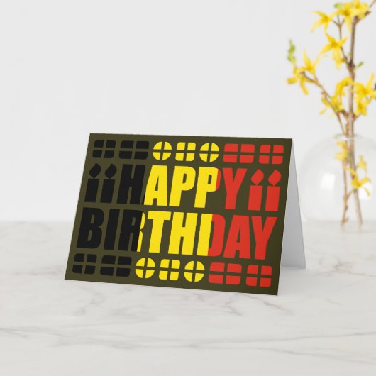 Verjaardag Kaart Belgische vlag (Gele Bloem)