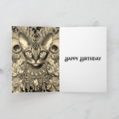Verjaardag Kaart Bengalen Tijger Kat Peacock Feath (Binnen)