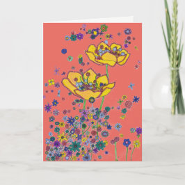 Verjaardag Kaart - Big Yellow Flowers