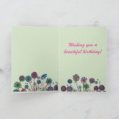 Verjaardag Kaart - Bloemen en Lady Bugs (Binnen)