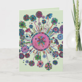 Verjaardag Kaart - Bloemen en Lady Bugs