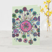 Verjaardag Kaart - Bloemen en Lady Bugs (Gele Bloem)