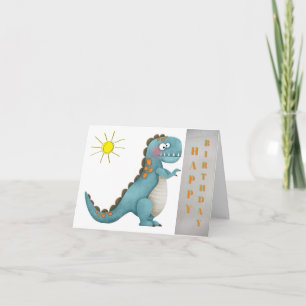 Verjaardag Kaart - Blue Dino