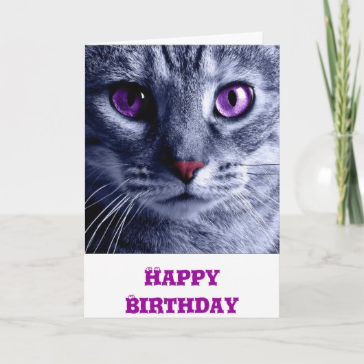 Verjaardag Kaart: Cat Verjaardag Kaart (Voorkant)