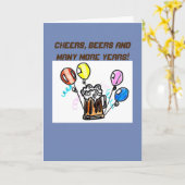 VERJAARDAG KAART - CHEERS BEERS (Gele Bloem)