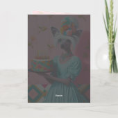 Verjaardag Kaart | Chinese kuifhond verjaardagstaa (Achterkant)