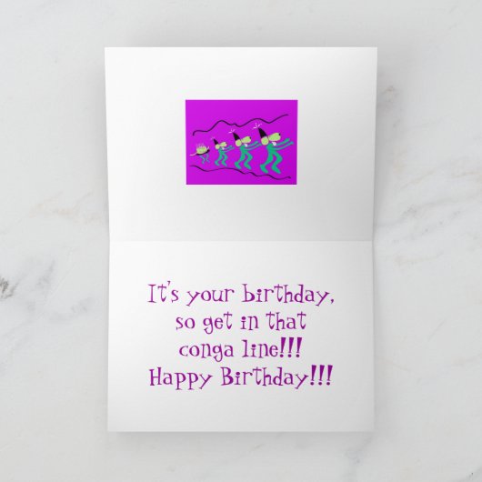 Verjaardag Kaart Conga Line (Binnen)