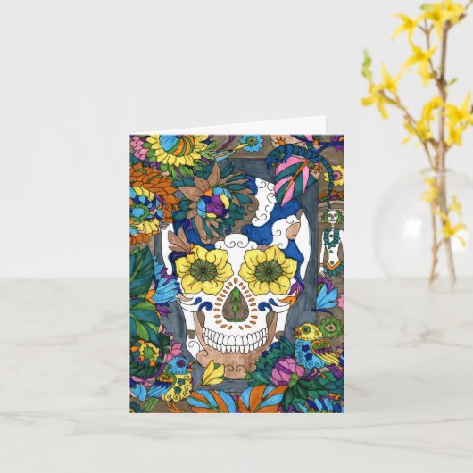 Verjaardag Kaart Dag van de Doden 06 (Gele Bloem)
