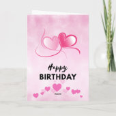 Verjaardag Kaart die spreekt in harten (Achterkant)