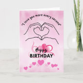 Verjaardag Kaart die spreekt in harten (Voorkant)