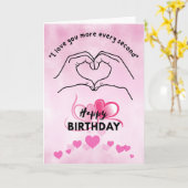 Verjaardag Kaart die spreekt in harten (Gele Bloem)