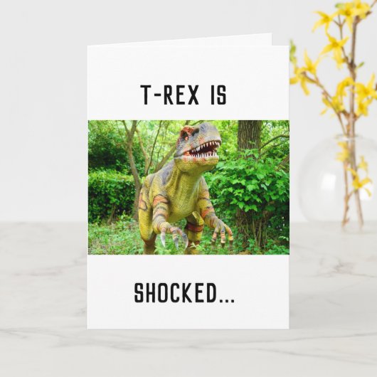 Verjaardag Kaart Dinosaurus (Gele Bloem)