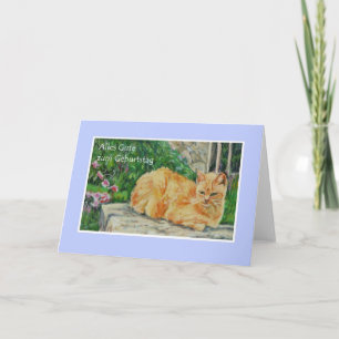 Verjaardag Kaart, Duitse groet, Ginger Cat Kaart