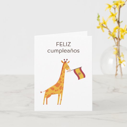 Verjaardag Kaart – Feliz cumpleaños (Gele Bloem)