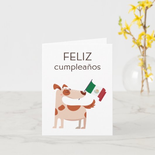 Verjaardag Kaart - Feliz cumpleaños (Gele Bloem)