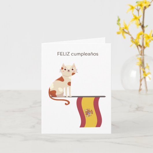 Verjaardag Kaart – Feliz cumpleaños (Gele Bloem)