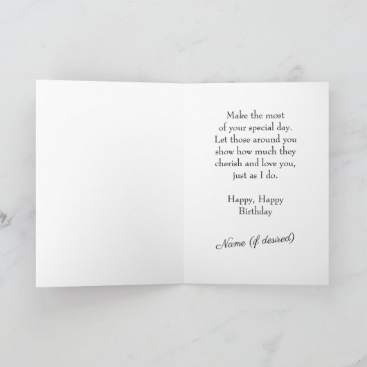 Verjaardag Kaart floral design Gift lint (Binnen)