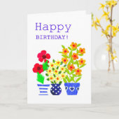 Verjaardag Kaart - Flower Power (Gele Bloem)