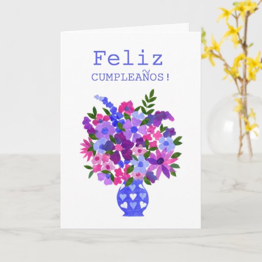 Verjaardag Kaart - Flower Power (Gele Bloem)