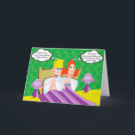 Verjaardag Kaart - Funny Couple<br><div class="desc">Schattigee en kleurrijke illustratie van een koppel dat in bed ligt. Hun ideeën over romance zijn heel anders. Op voorwaarde dat de tekst kan worden gewijzigd in uw gewenste berichten voor de verjaardag van de echtgenoot,  de verjaardag van het vriendje of een speciale gelegenheid voor hem of voor haar.</div>